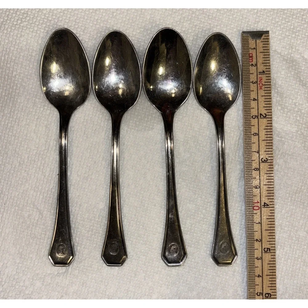 WMF Hotel Holland America Engraved Demitasse Spoon Silver Plated 4 Pc Spoon